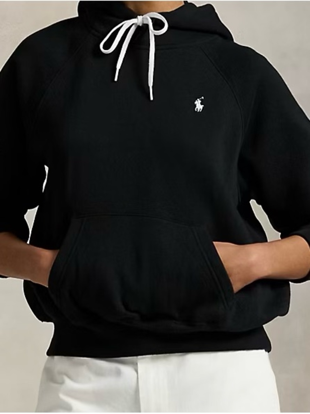 Polo Ralph Lauren Women's Black Hoodie XXL White Pony Drawcord NWT MSRP US$158